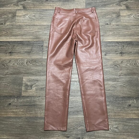 Aritzia Vegan Leather Wilfred The Melina Super High Rise Pant Brown Size 10 - Picture 9 of 12